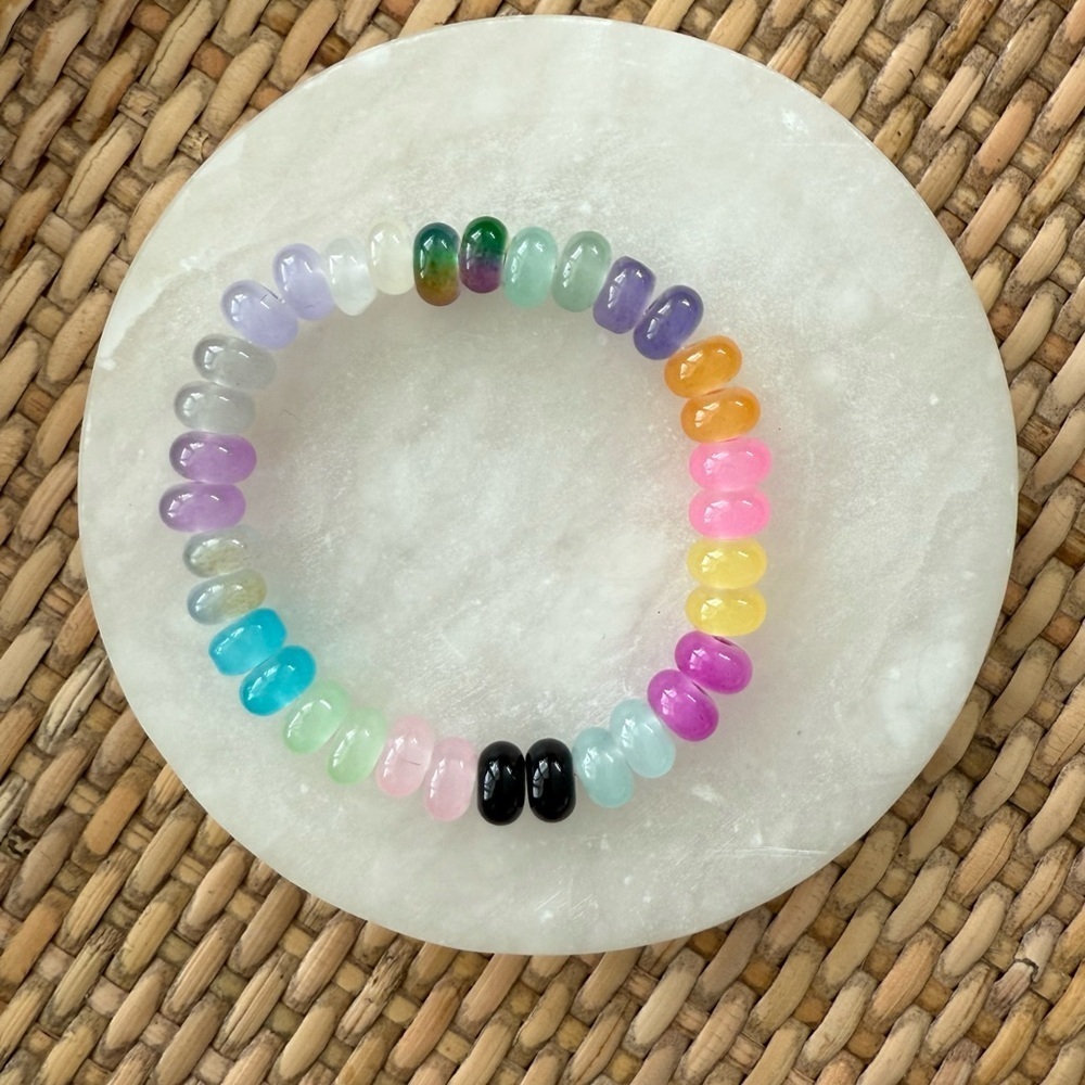 Rainbow Glass Beaded Bracelet